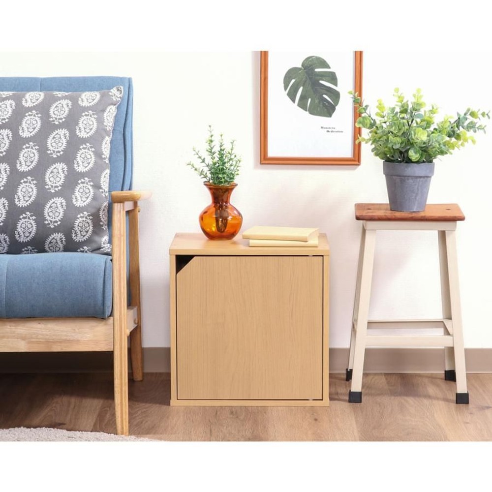 キューブボックス　扉付【メーカー直送 代引不可】, ブラウン, 1段