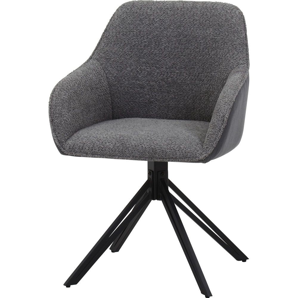 不二貿易 ダイニング回転チェア　ルナ　ＧＹ【メーカー直送・代引不可】, グレー, 幅580mm&times;奥行540mm&times;高さ830mm