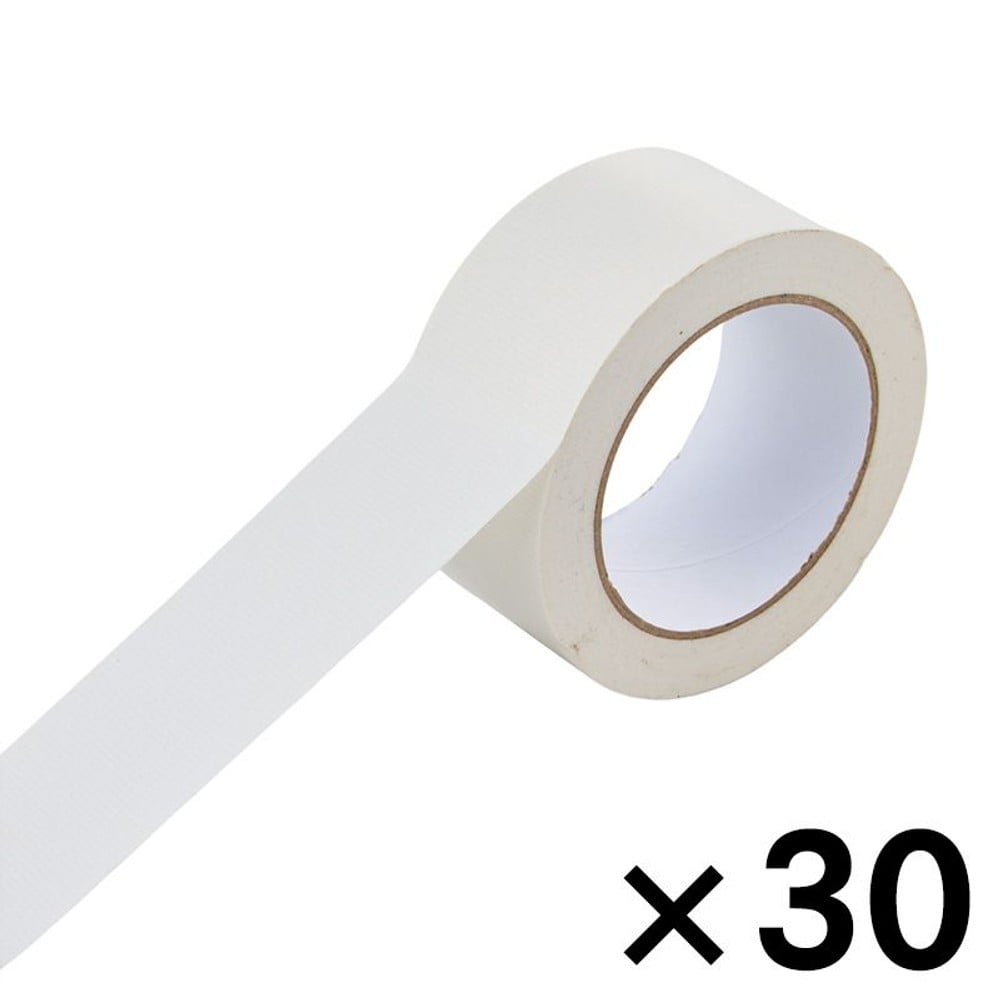 WIZ'A ウィザ 梱包用カラー布テープ白　（約）幅５０ｍｍ&times;長さ２５ｍ&times;３０個セット, 白, 幅５０ｍｍ&times;長さ２５ｍ