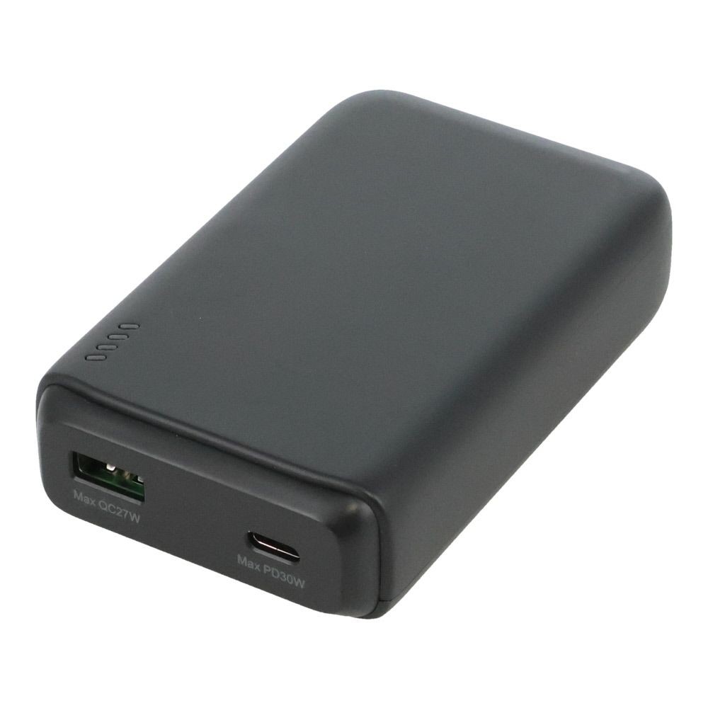 ウィザ WIZ&rsquo;A　PD30W　準固体モバイルバッテリー　10000mAh, ブラック, 10000mAh
