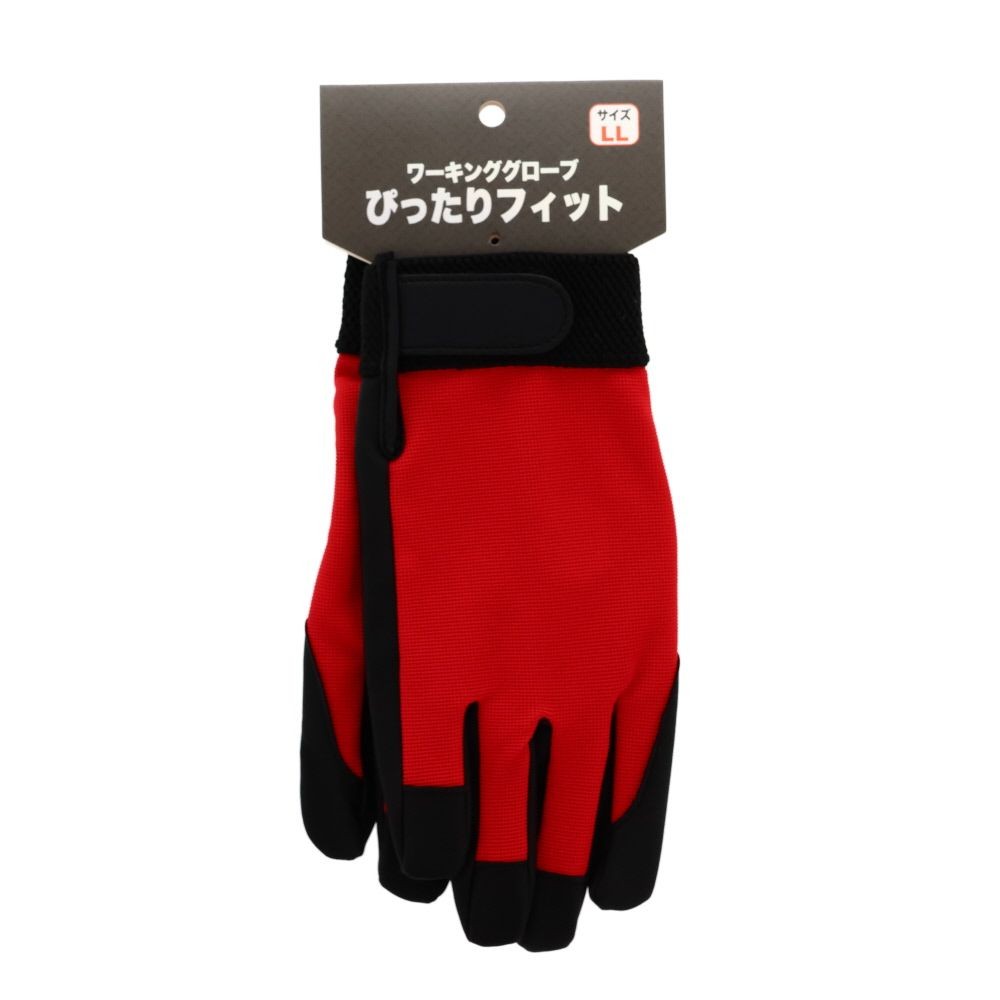 ワーキンググローブ　ぴったりフィット, レッド（M）, Mサイズ