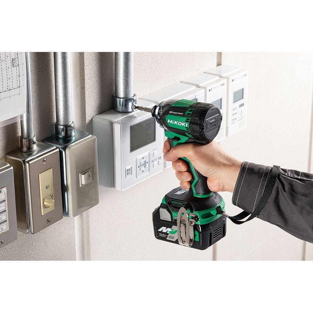 ハイコーキ　HIKOKI １８ＶインパクトＤＶ（蓄電池２個、充電器付き） WH18DC (2XP), グリーン, WH18DC (2XP)
