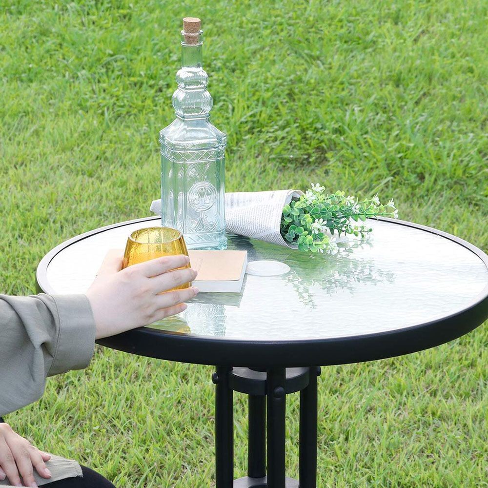 ガラステーブルＢＫ　ＦＢＣー01【メーカー直送・代引不可】, ブラック, ガラステーブル