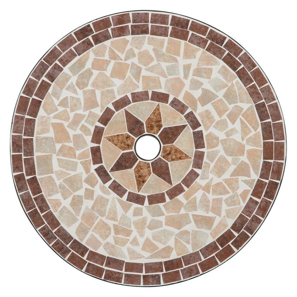 モザイクテーブル　星柄【メーカー直送・代引不可】, ブラウン, 星柄