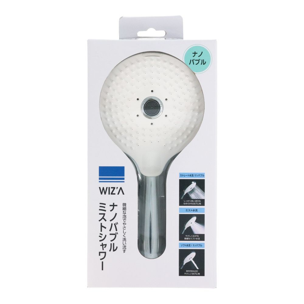 WIZ'A ウィザ　ナノバブルミストシャワー　クローム, シルバー, 1個入り