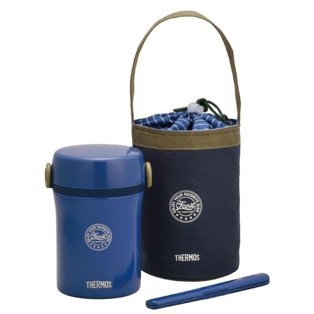 サーモス　ランチジャー　ＪＢＣー８０１　ネイビー, ネイビー, お茶碗約1.3杯分