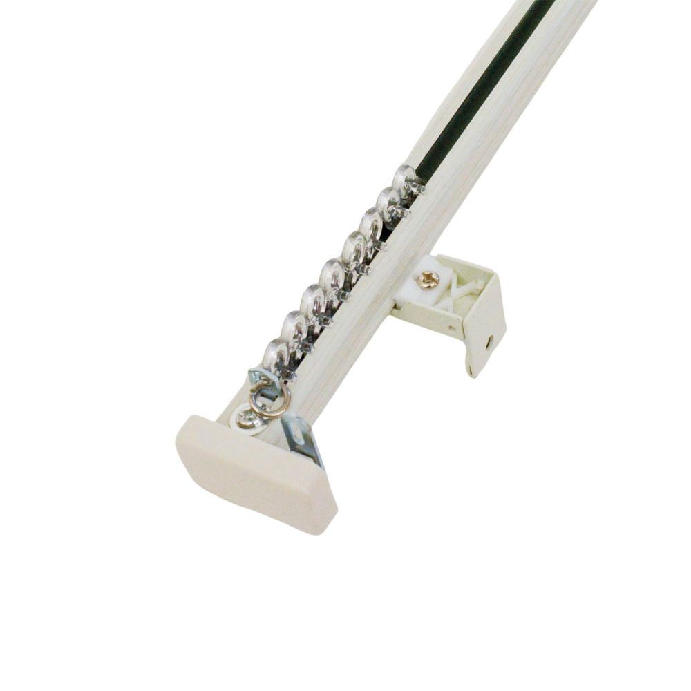 伸縮角型カーテンレール　１．０ｍ用シングル, 木目ホワイト, 1.0ｍ用シングル