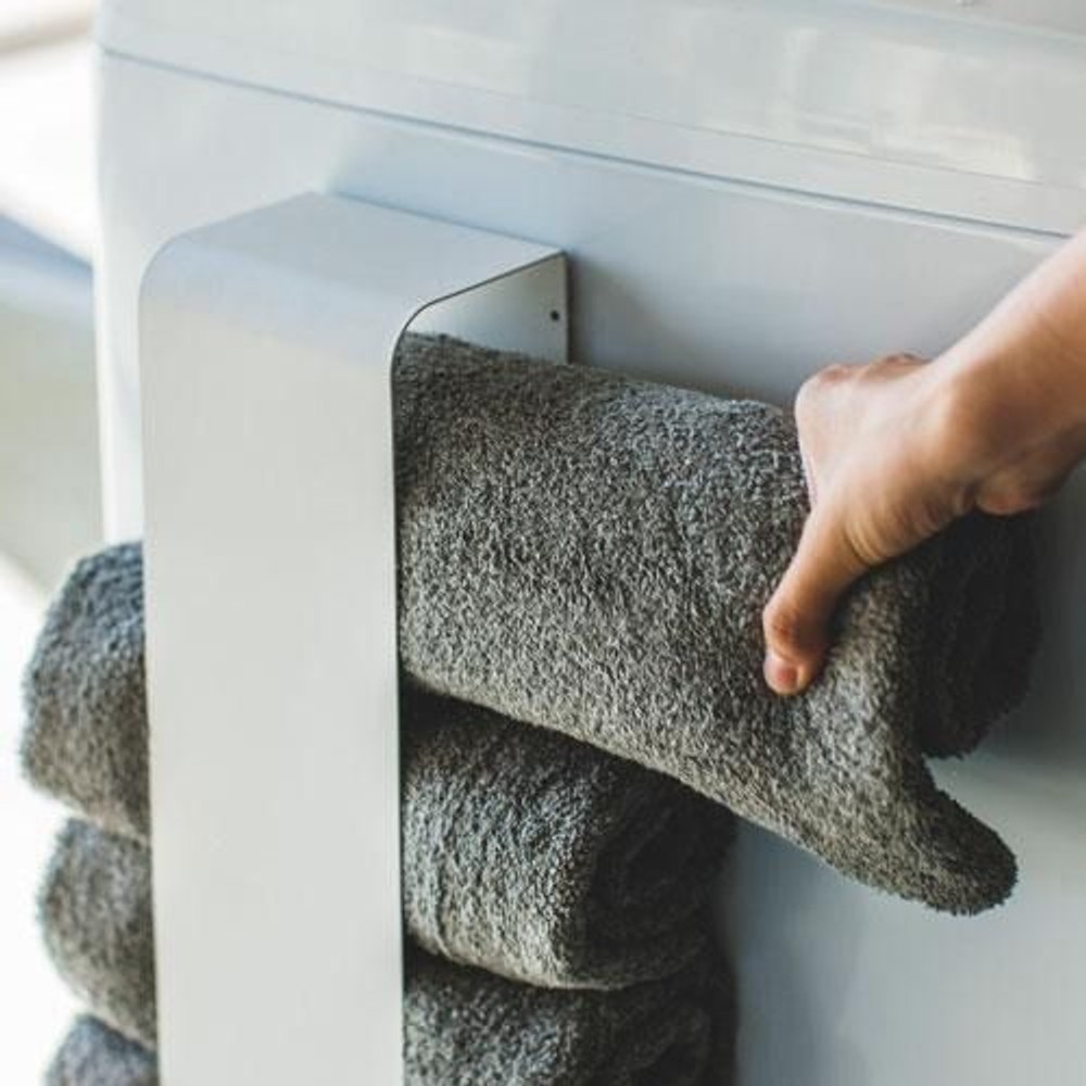 マグネットバスタオルホルダー プレート Plate ホワイト 3583, ホワイト, 約12×9×40cm