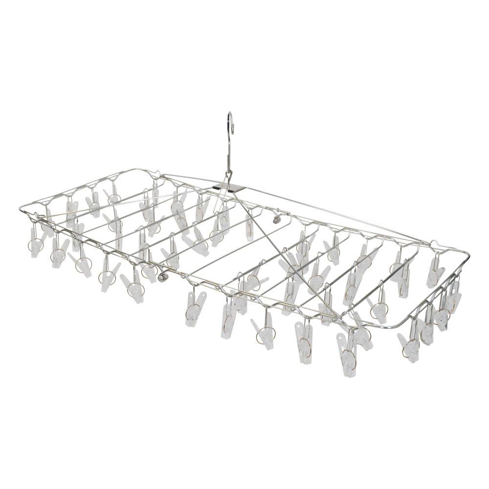 WIZ'A ウィザ 丈夫なポリカピンチ付ステンレスハンガー５０ピンチ, ステンレス, 50P