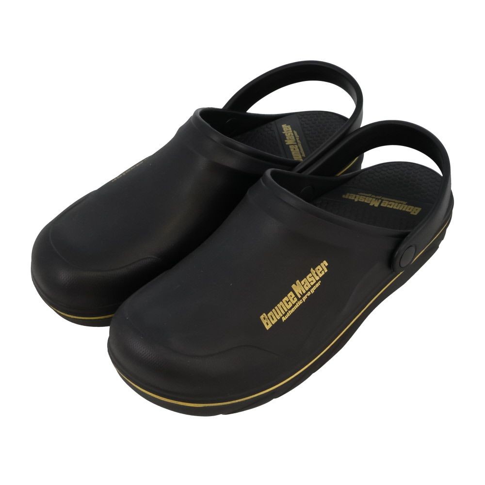 紳士　ＢＭ防滑高弾力　タウンサンダル　ＢＫＧＤ　Ｌ, ブラック&times;ゴールド, Lサイズ