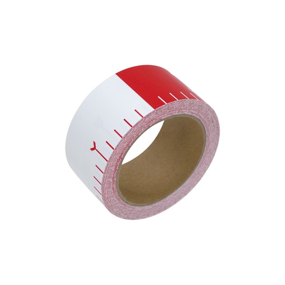 貼付ロッド 合成紙製 50mm&times;25m 赤白20cm間隔, 赤白, 50mm&times;25m