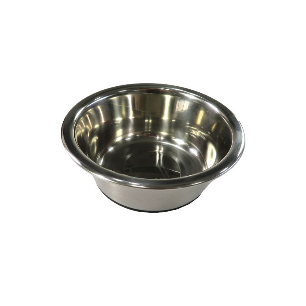 ペット用ステンレス皿型食器すべり止め付き, シルバー, 13.5cm