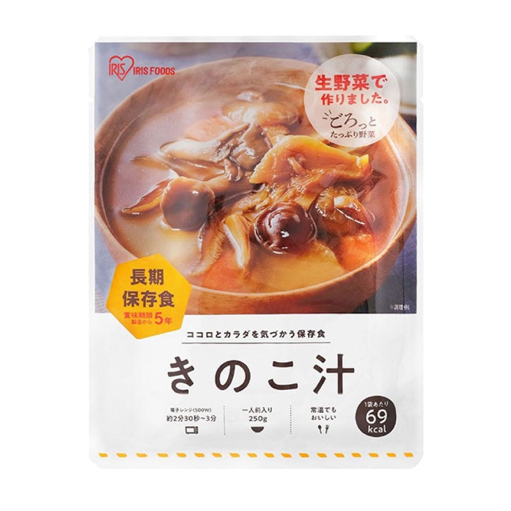 災対食　レトルトパウチ　きのこ汁　250g, きのこ汁, 250g