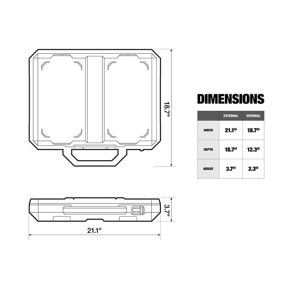 【数量限定】TOUGHBUILT（タフビルト）STACK TECH(スタックテック)　ロープロファイル オーガナイザー, ブラック, TB-B1-O-10