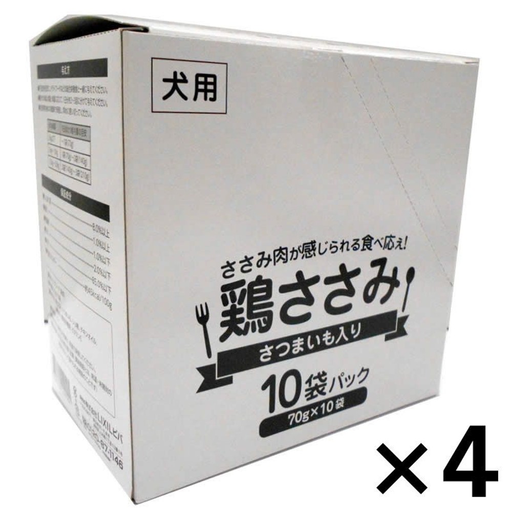 食べ応えのある鶏ささみの犬用パウチさつまいも入り70×10 ×4個セット, その他カラー１, その他サイズ１