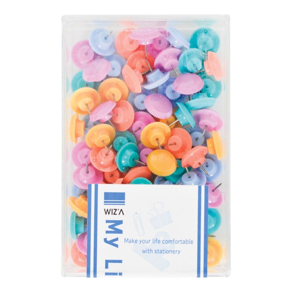 ウイザ WIZ'Aカラー画鋲　パステル　80本入, パステル, 80本入