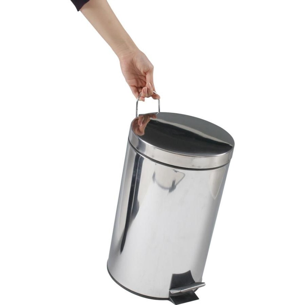 ステンレス　ラウンドペダルペール【メーカー直送 代引不可】, ステンレス, 5.0L