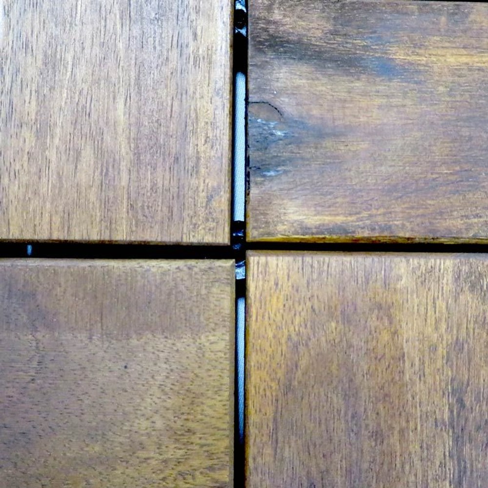 ジョイント式ウッドパネル, クロス（アカシア）, 6個セット