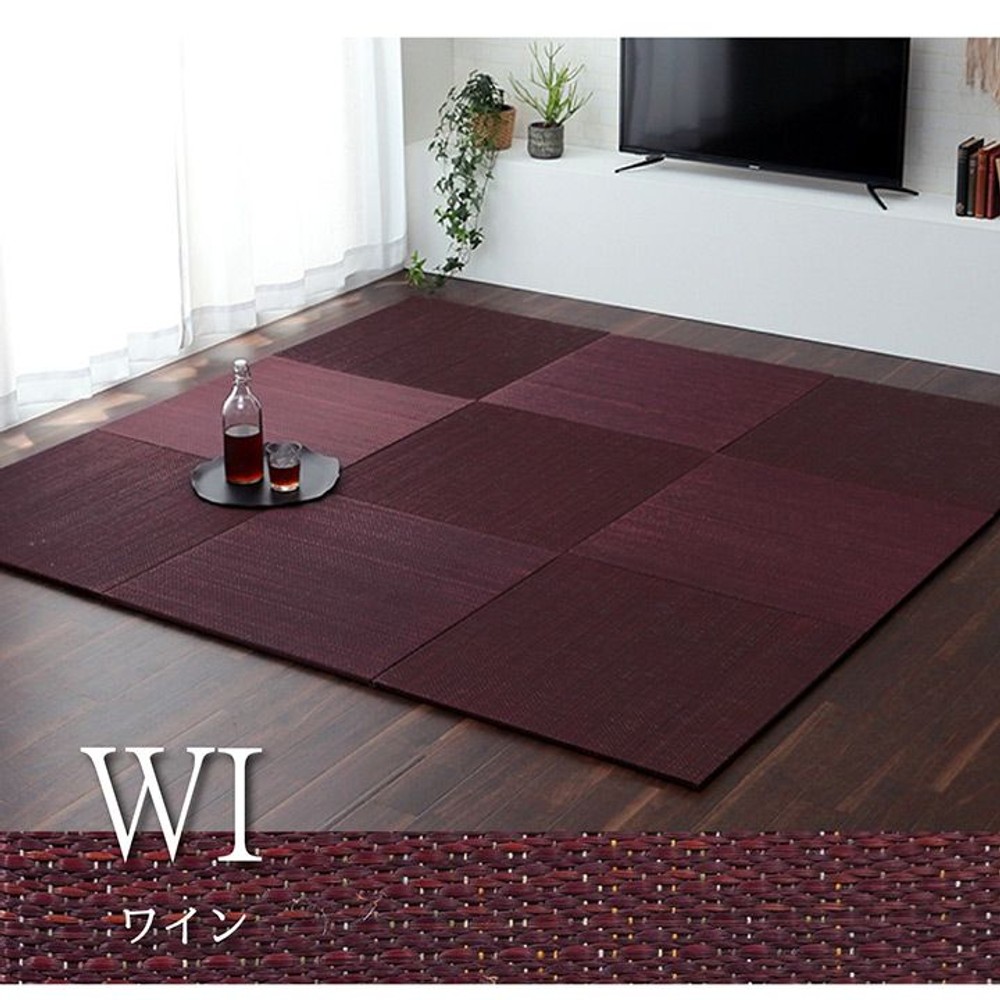 イケヒコ 美畳 い草 ユニット畳 置き畳 縁無し 約70&times;70&times;1.5cm 9枚組 【メーカー直送・代引不可】, 無地, 9枚組