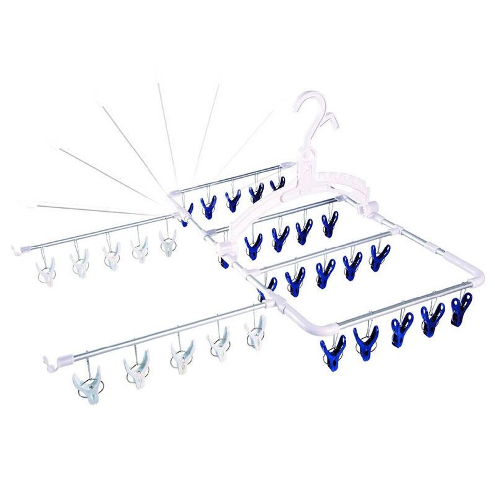 Ｗアルミ風通しハンガー30Ｐ, ブルー, 30ピンチ