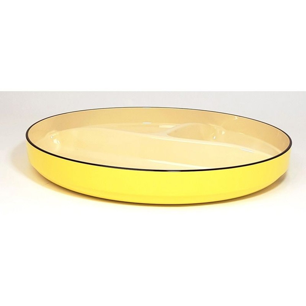 深型で3つ仕切りの深丸トレー, イエロー, その他サイズ１