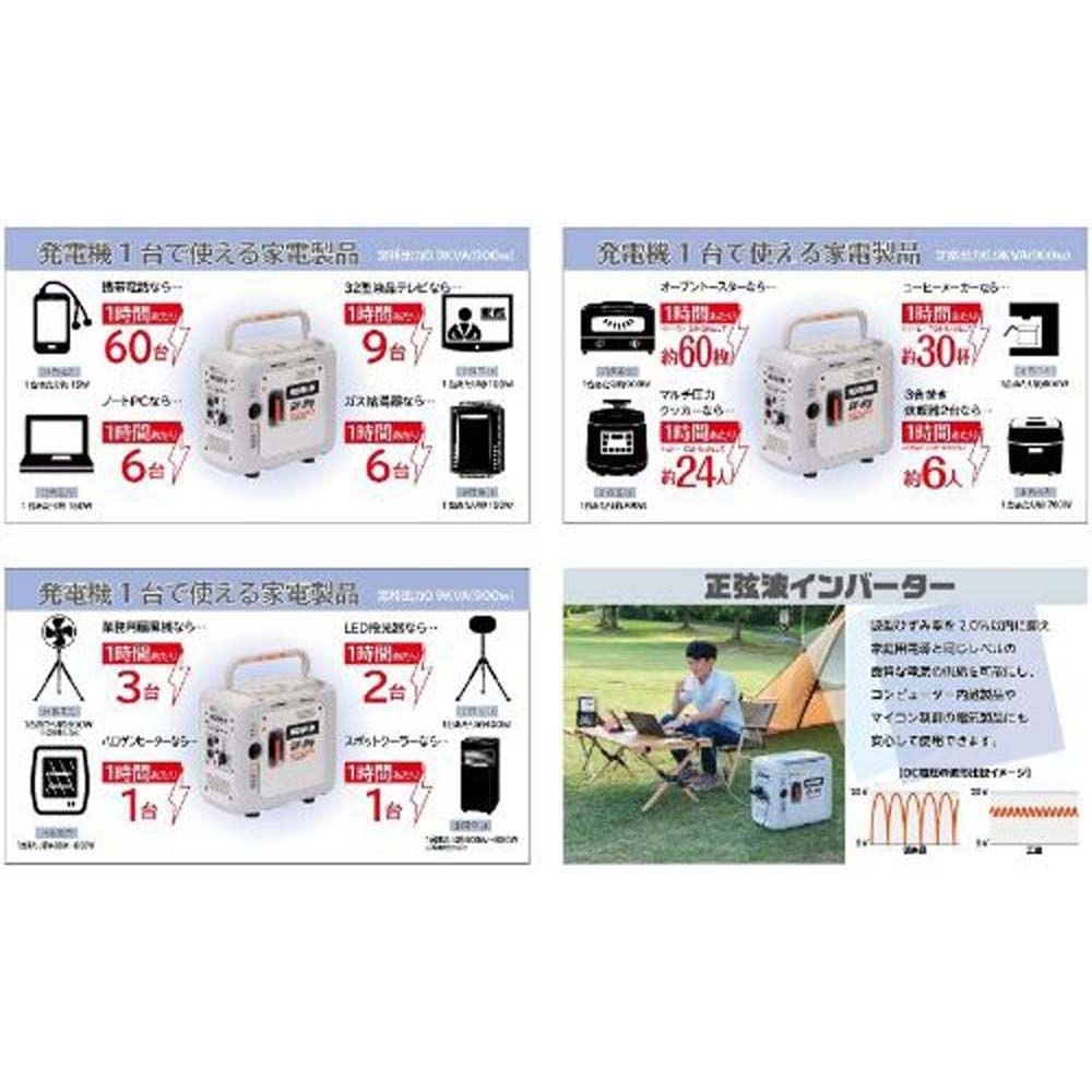 【現行品】工進　カセットガス専用インバーター発電機　ＧＶー9ｉｇ, その他カラー１, その他サイズ１