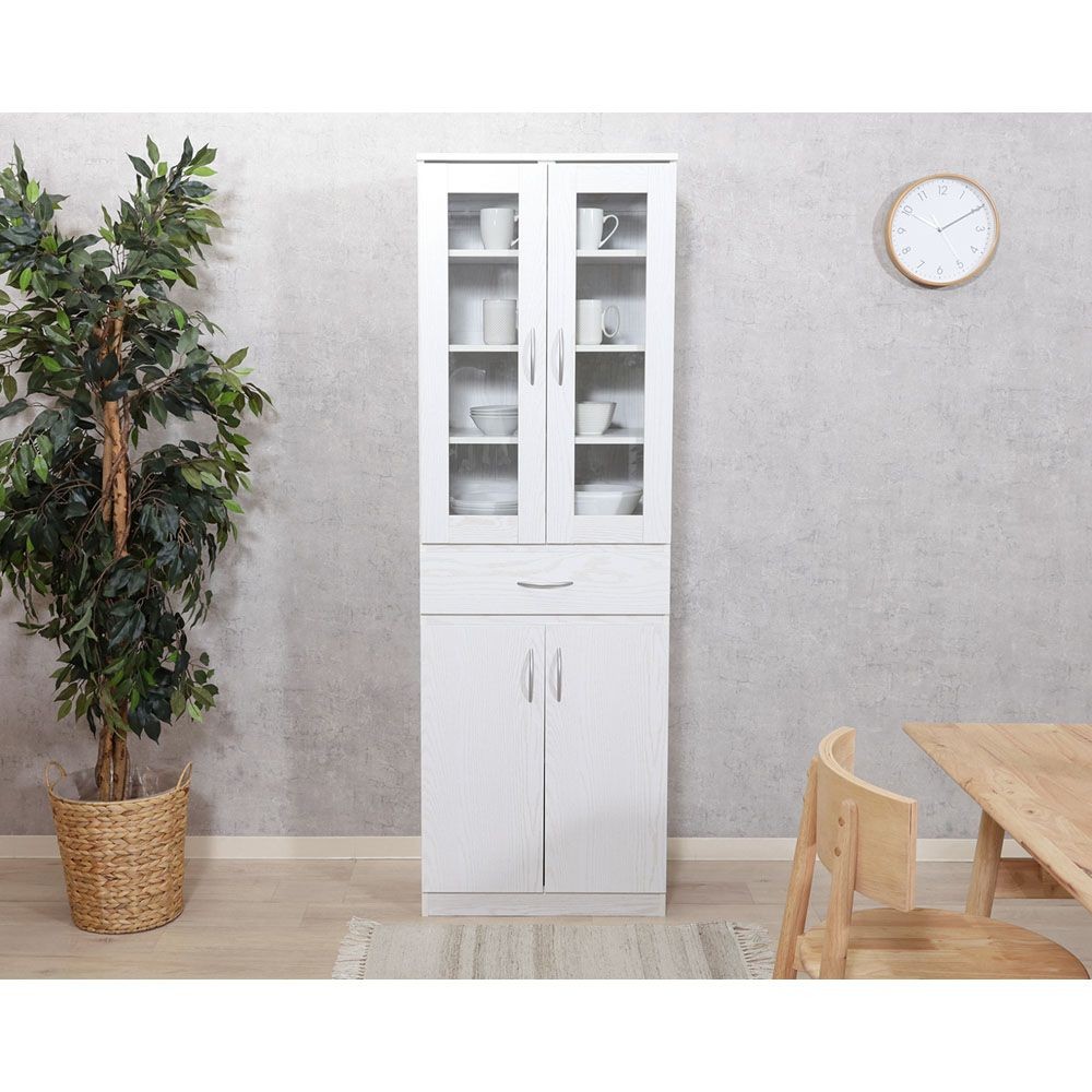 不二貿易 ハイキッチンキャビネット　１８０＊６０　オークＷＨ【メーカー直送・代引不可】, オーク, 幅590mm&times;奥行398mm&times;高さ1800mm