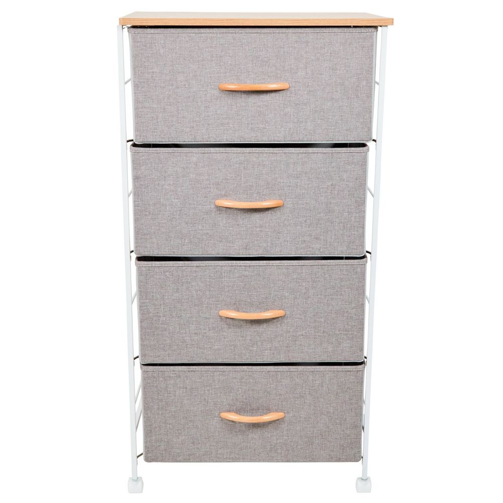 組立簡単ファブリックチェスト４８幅４段, ブラウン, 4段