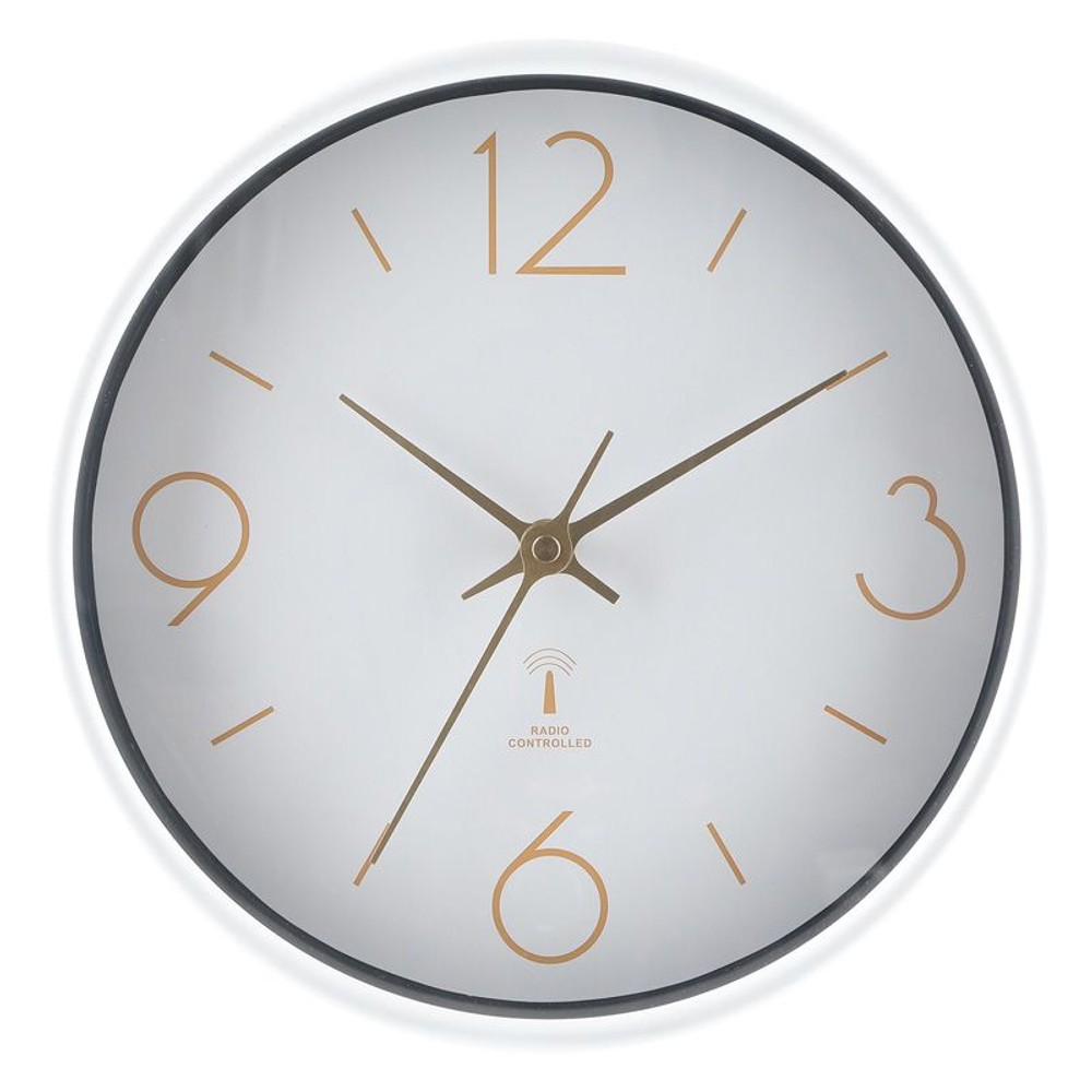 電波掛時計　アリオス　25cm, ホワイト, 25cm
