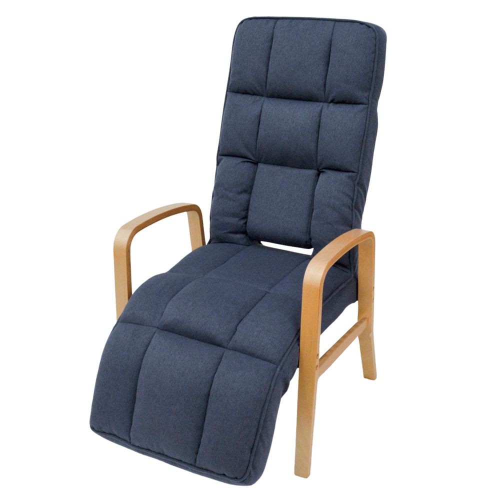 腰楽脚楽リラックスチェア, ネイビー, 幅910mm×奥行535mm×高さ380mm