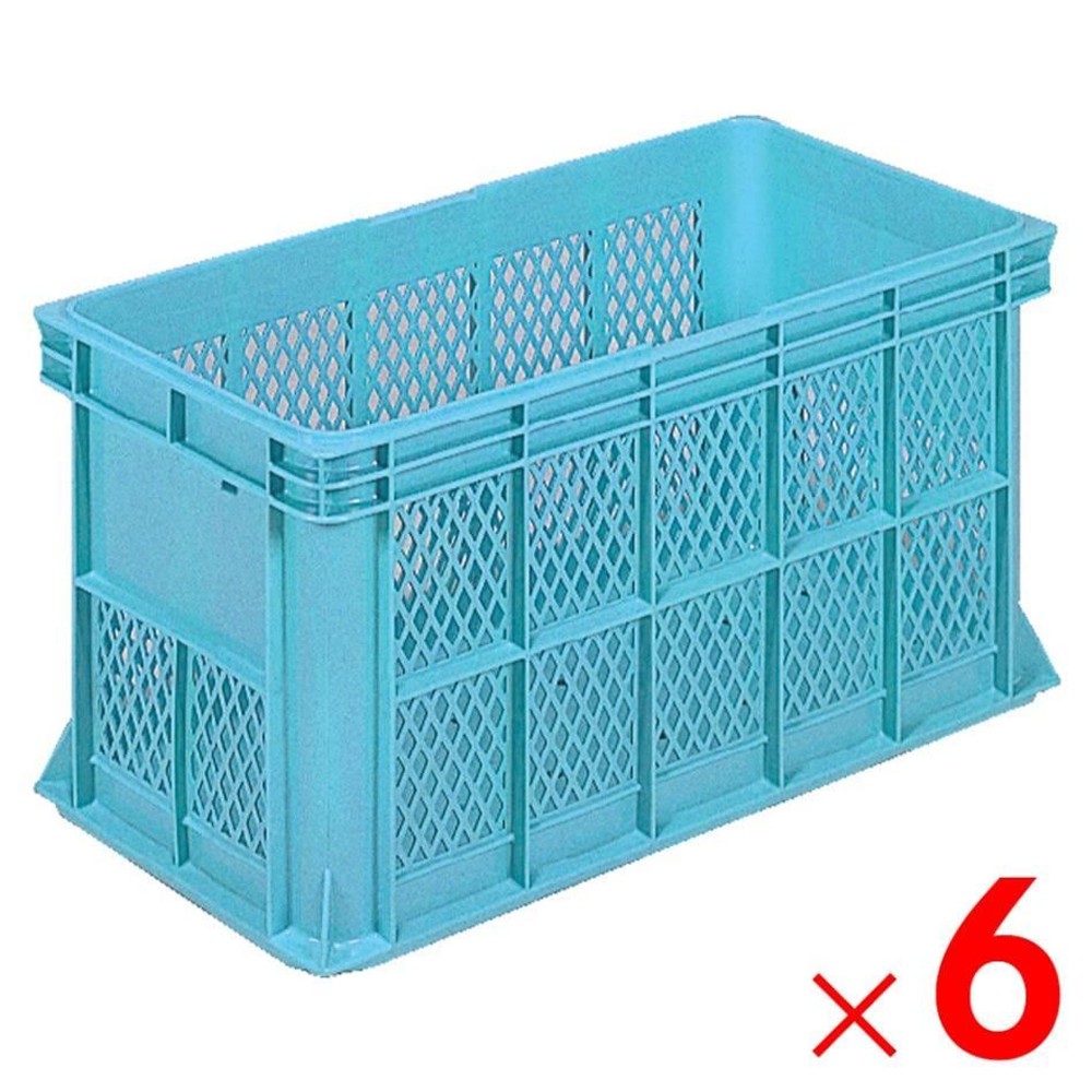 サンコー サンテナー B#60-1 ライトブルー 105400-00 &times;6個セット【メーカー直送・代引不可】【法人限定】【日祝配送不可・時間指定不可】, ライトブルー, 6P