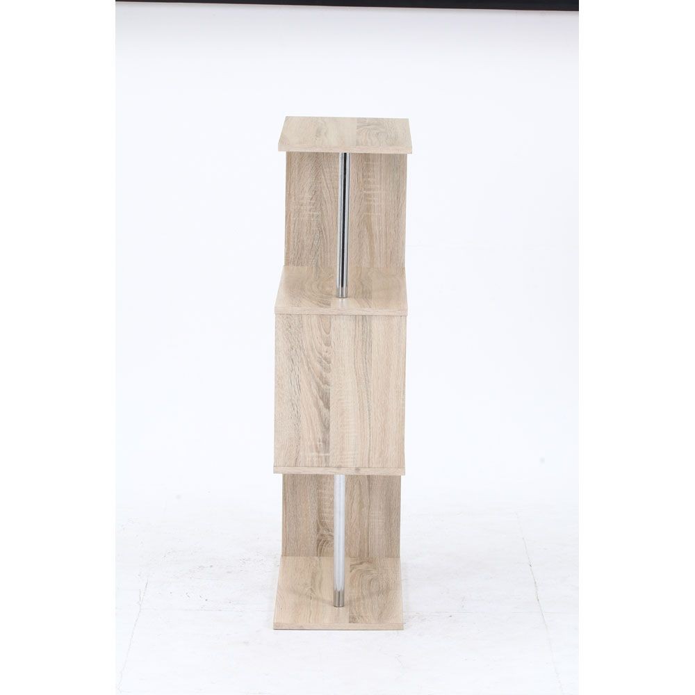 不二貿易 Ｓ字型ディスプレイラック３段　オーク【メーカー直送・代引不可】, オーク, 幅600mm×奥行290mm×高さ1086mm