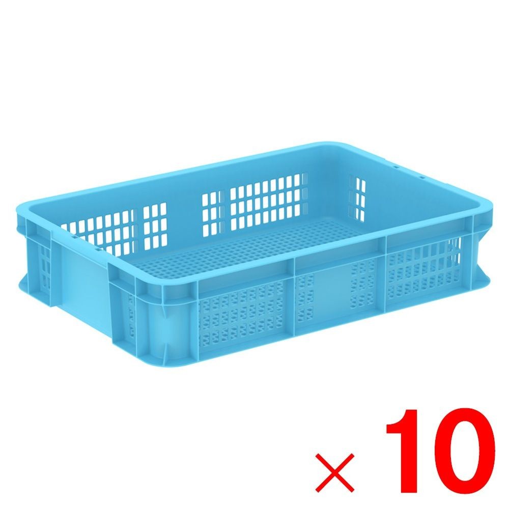 サンコー サンテナー B#18-8 ライトブルー 101893-00 &times;10個セット【メーカー直送・代引不可】【法人限定】【日祝配送不可・時間指定不可】, ライトブルー, 10P