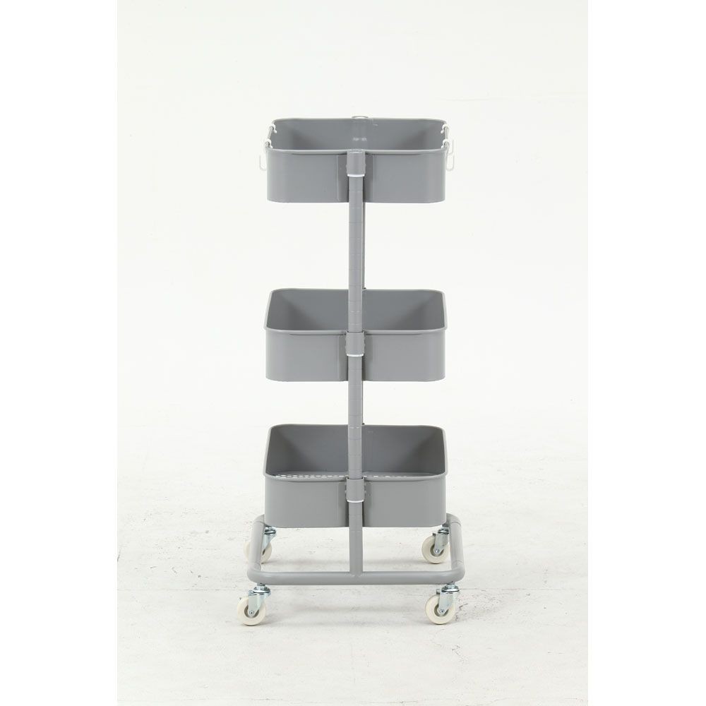 不二貿易 高さが調整できるワゴン　マルシェ　グレー【メーカー直送・代引不可】, グレー, 幅420mm&times;奥行360mm&times;高さ780mm