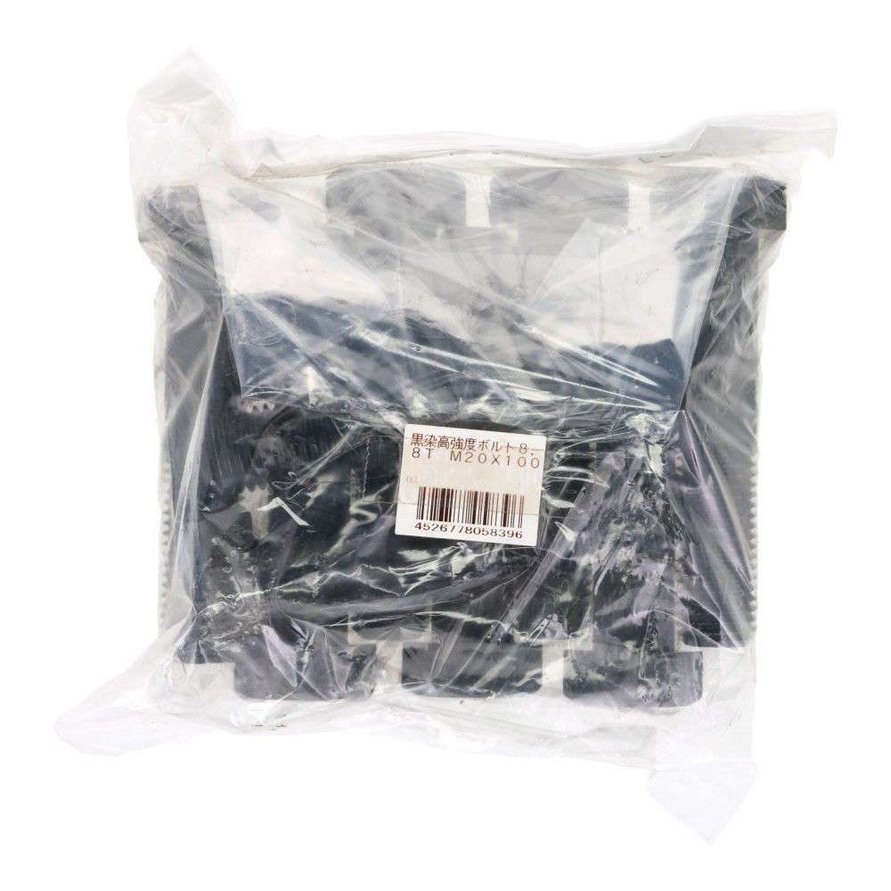 ８．８生地　六角ボルト　２０&times;１００ｍｍ　１０入, 黒, 10個入り
