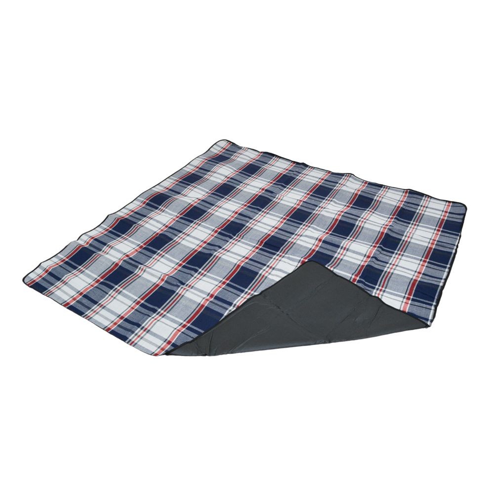 ●起毛　折りたたみレジャーシートＷチェック180&times;180ｃｍ, ネイビーチェック柄, 約770g