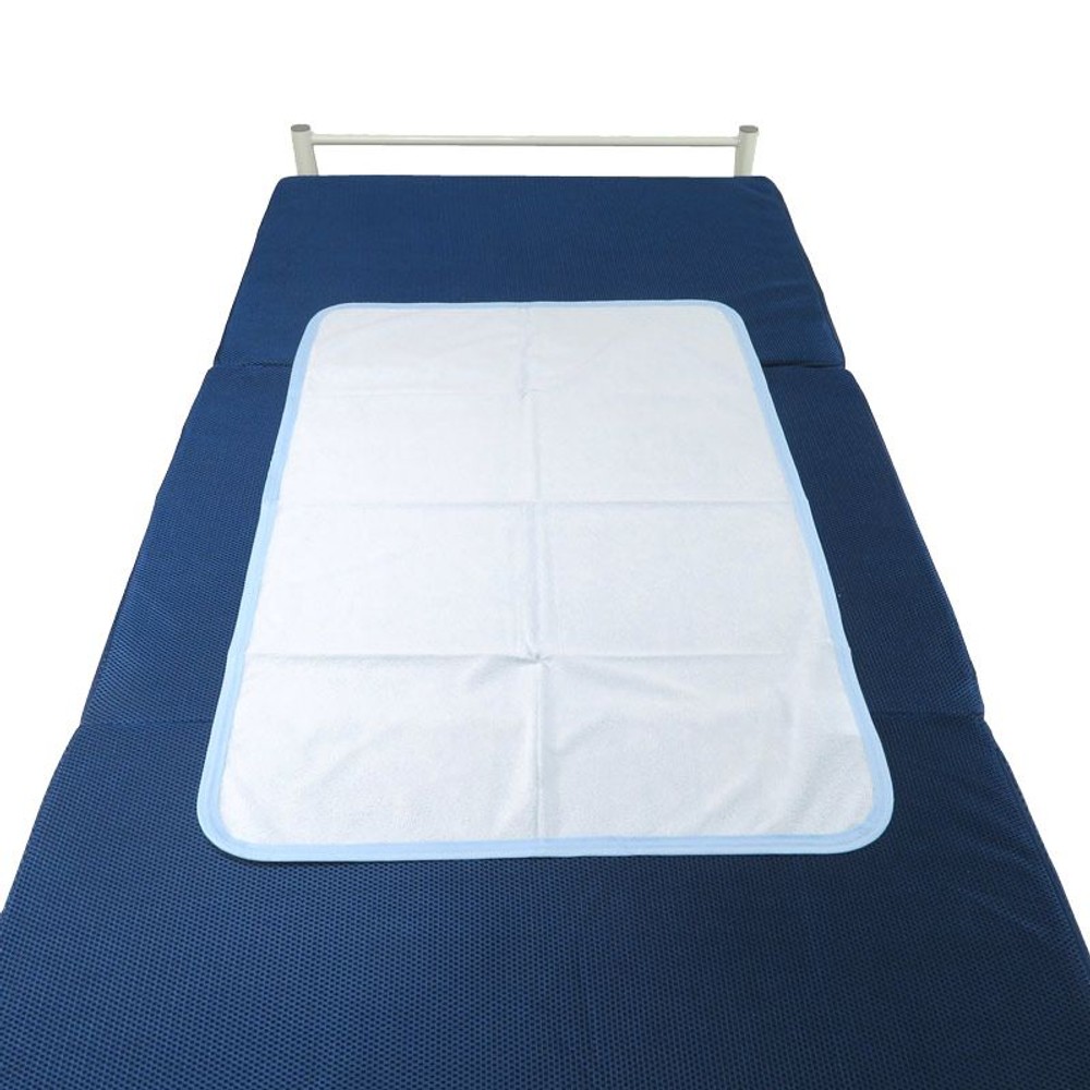 綿100％パイル洗える防水シーツ 　ブルー, ブルー, シングル