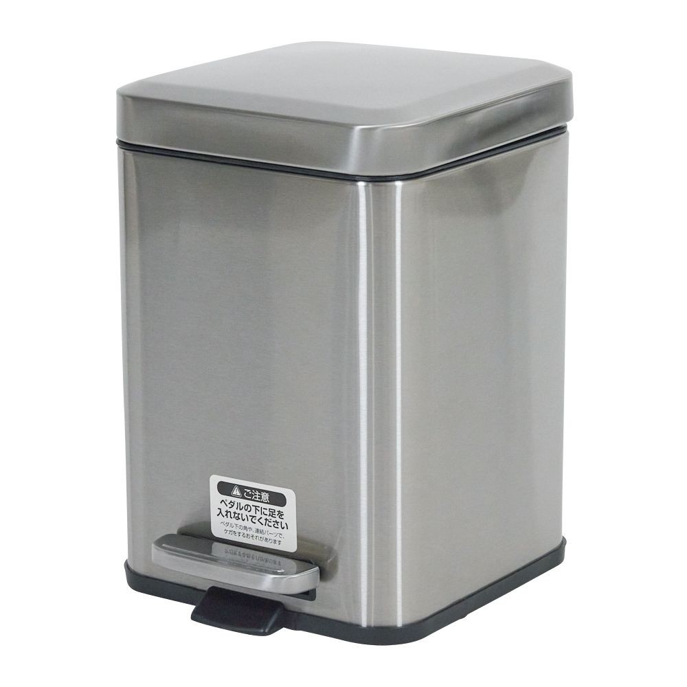 ウィザ WIZ'A ステンレスペダルペール　スクエア型, シルバー, 6.0L