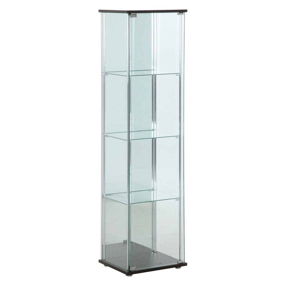 ガラスコレクションケース　4段（背面ミラー付き）【メーカー直送・代引不可】, クリア, 4段