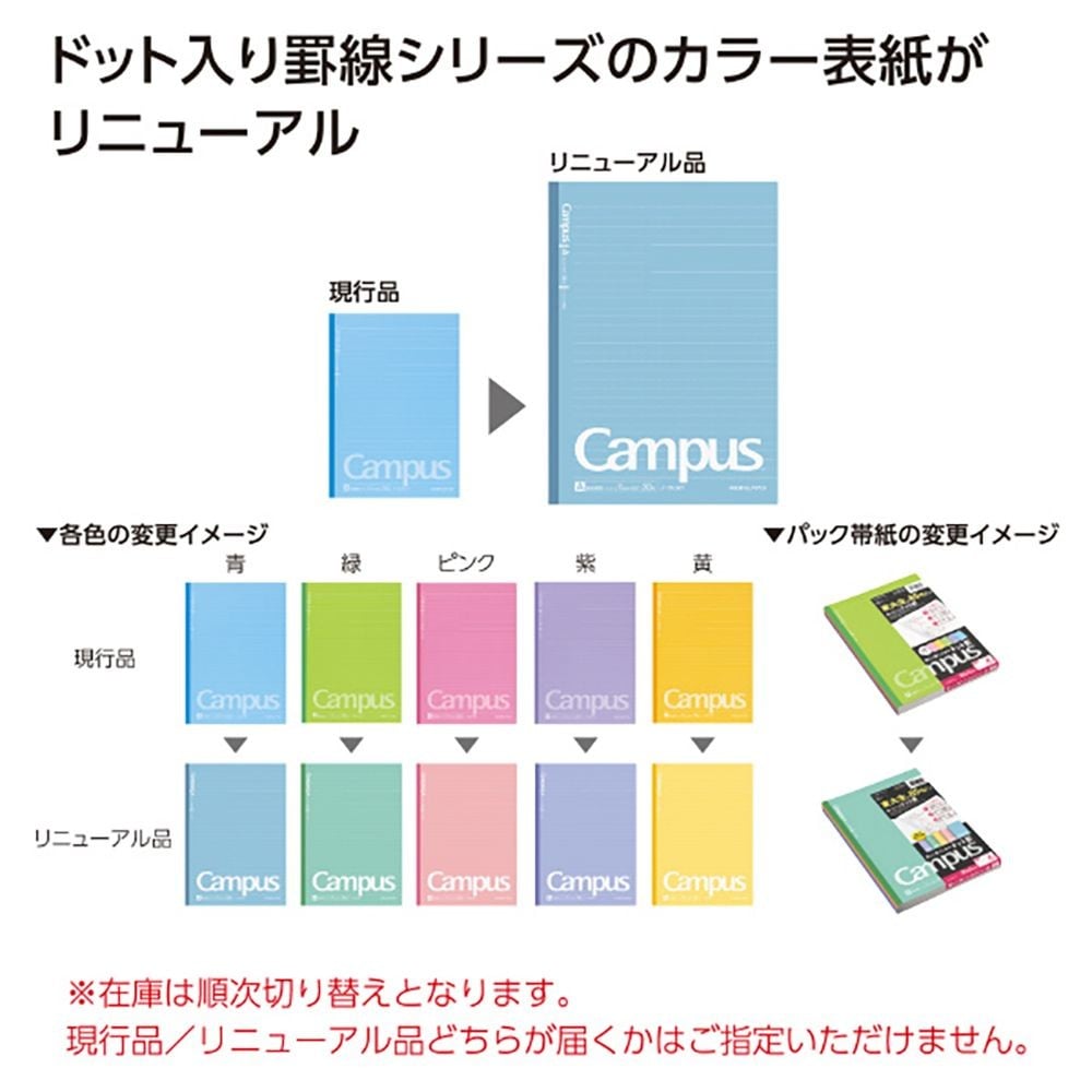 コクヨ ドットキャンパスノート A罫 セミB5 5冊パック ノ-3CATX5, A罫, セミB5
