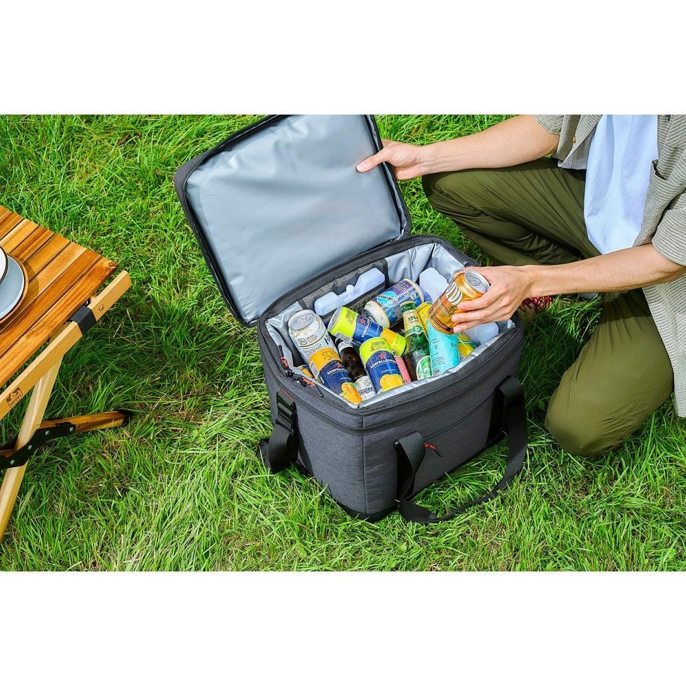 アイリスオーヤマ HUGEL エアロゲルソフトクーラーボックス 25L, チャコールグレー, 25L