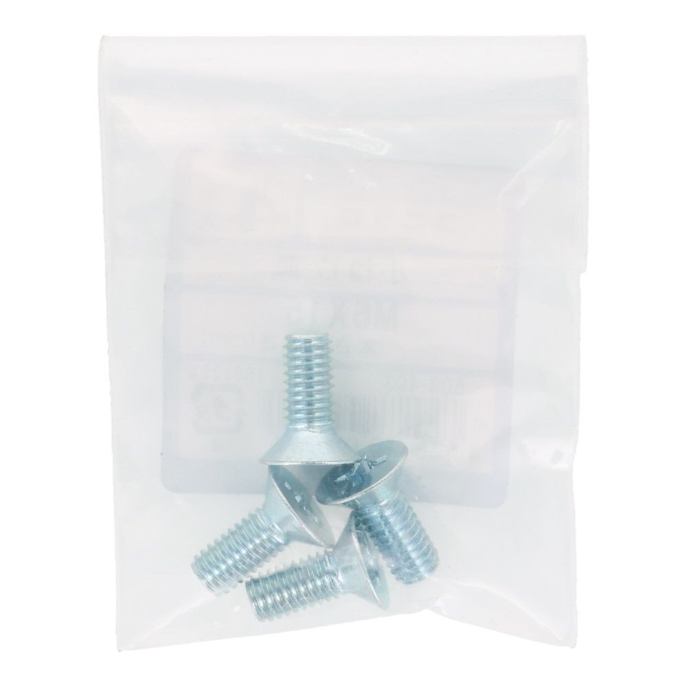 小ねじ　皿　ユニクロ　Ｍ６&times;１５ｍｍ　４本入, シルバー, M6&times;15mm