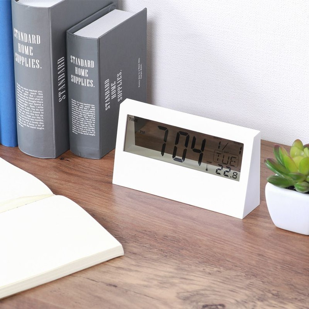置時計デジタル　クリア, ホワイト, その他サイズ１