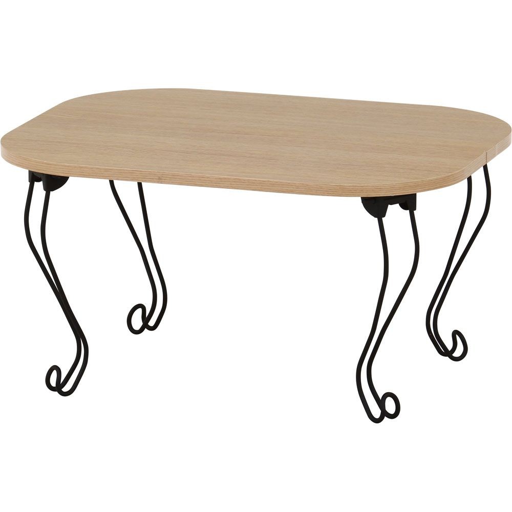 不二貿易 ねこ脚テーブル　６０４８　ナチュラル（木目）【メーカー直送・代引不可】, ナチュラル, 幅600mm&times;奥行480mm&times;高さ315mm