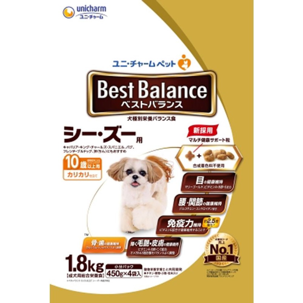 ユニチャーム　ベストバランス　シーズー10歳　1．8ｋｇ, シーズー10歳以上, 450g×4袋