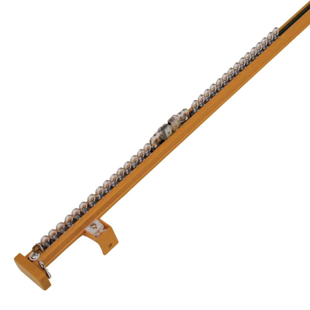 伸縮角型カーテンレール　４．０ｍ用シングル, 木目ホワイト, 4.0ｍ用シングル