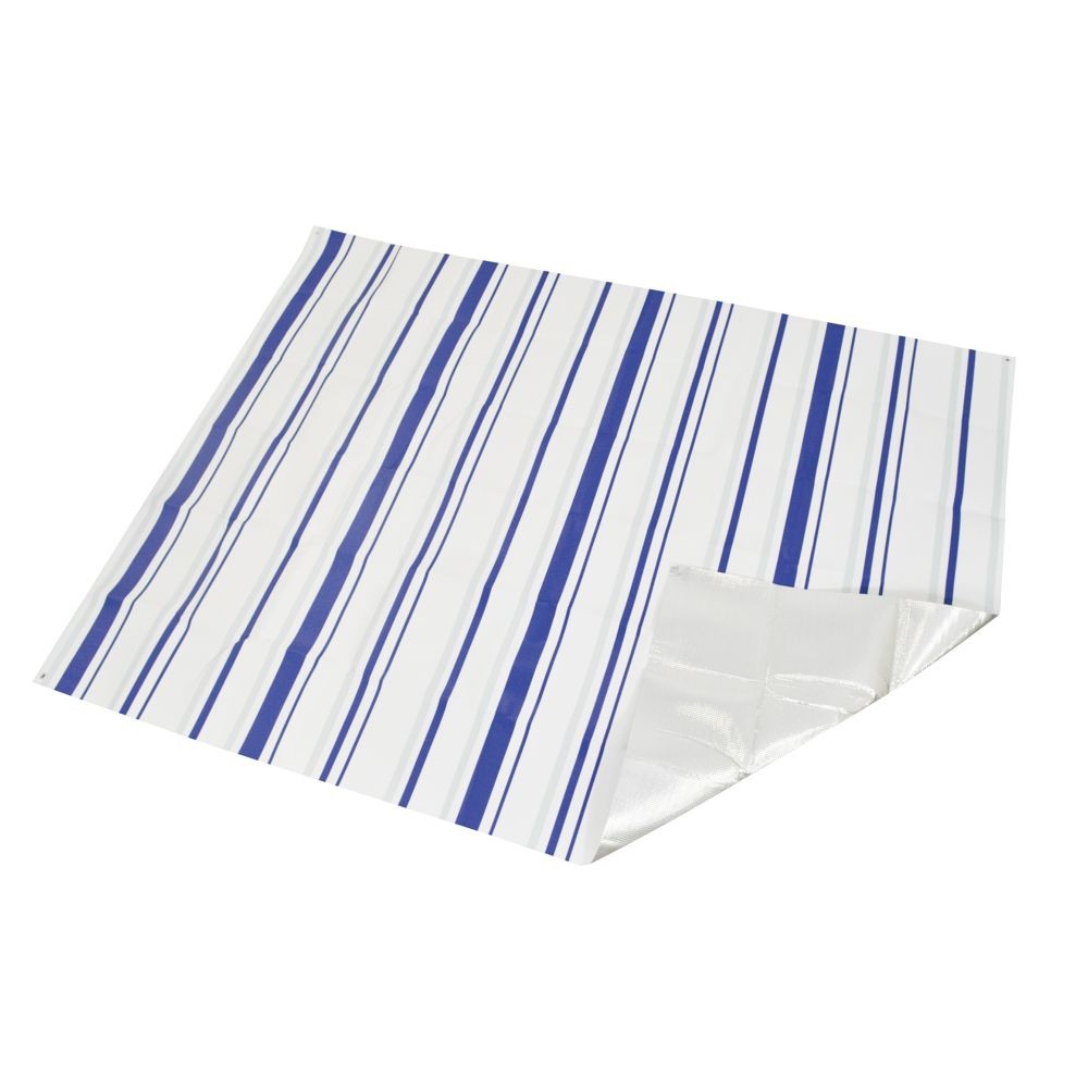 ソフトクッションレジャーシート　ストライプ, ブルー／グレー（S）, Sサイズ