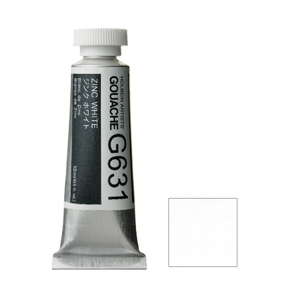 ホルベイン ガッシュ 不透明水彩 G631 ジンク ホワイト 5号チューブ (15ｍｌ), G631 ジンク ホワイト , 5号チューブ (15ｍｌ)