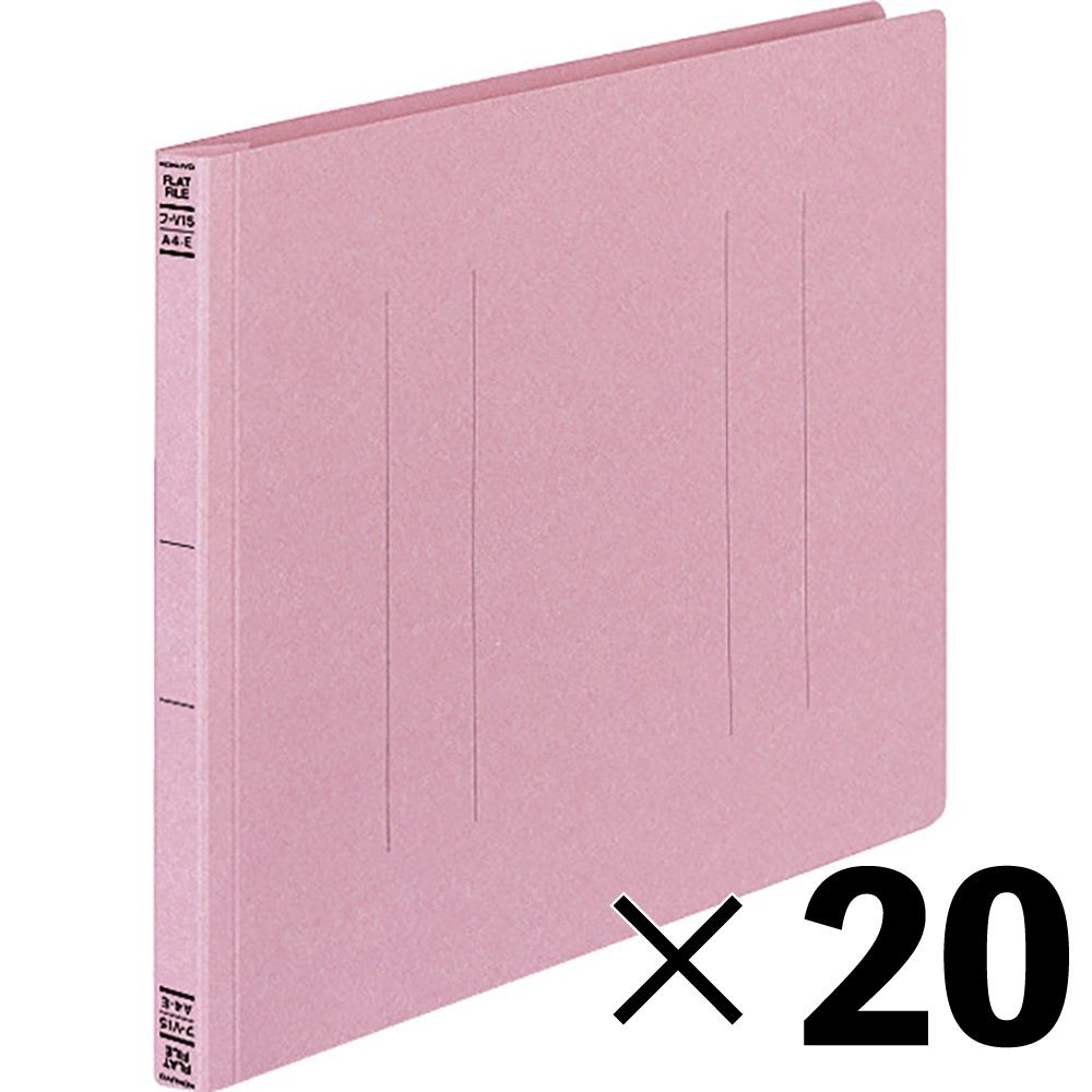 【20冊セット】コクヨ　フラットファイルV樹脂製とじ具A4横 15mmとじ ピンク フ-V15P【メーカー直送・代引不可】, ピンク, A4E