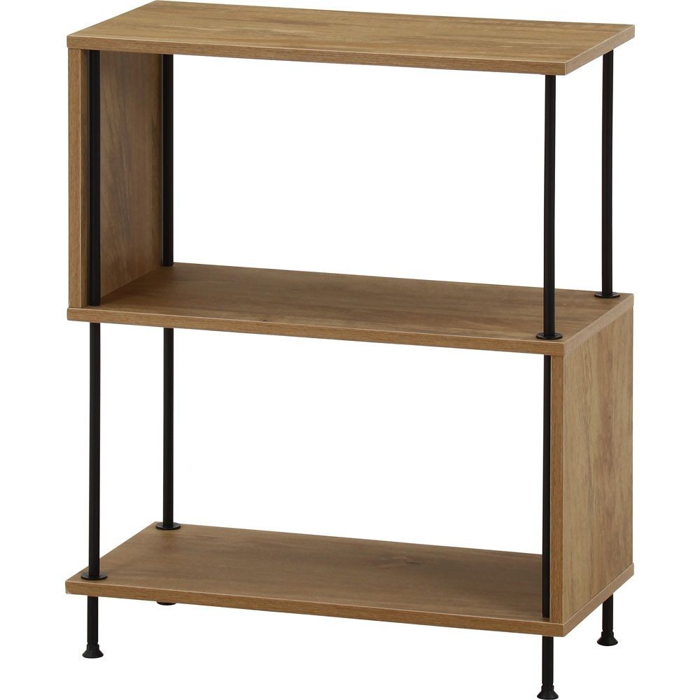 不二貿易 ＥＺＢＯツイストロックＳ型ディスプレイラック３段　ＯＡＫ【メーカー直送・代引不可】, ナチュラル, 幅600mm×奥行300mm×高さ745mm